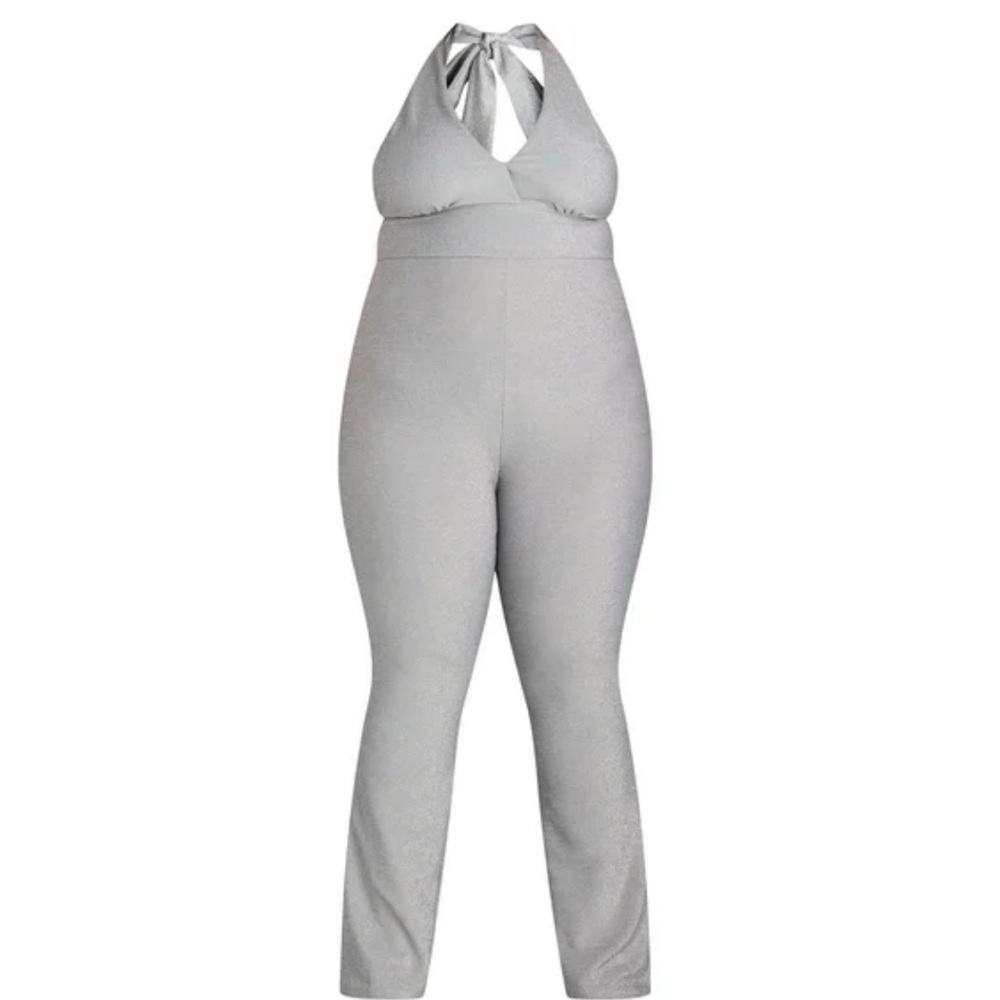 Halter Neck Jumpsuit in Light Gray
